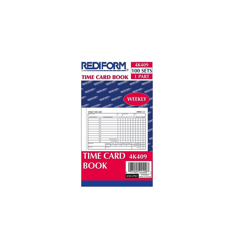Rediform Employee Time Card, Weekly, 4-1/4 x 7, 100/Pad - Image 3